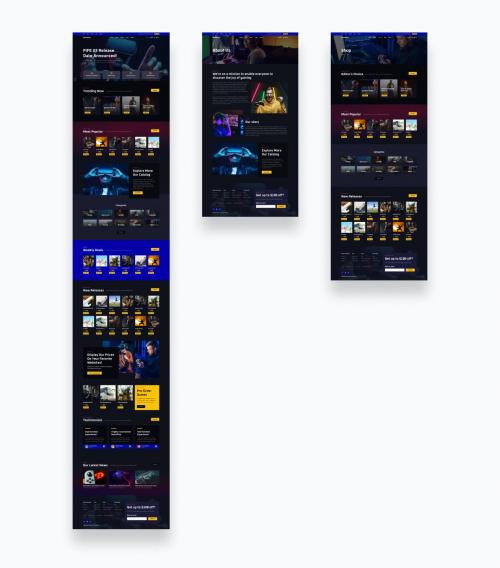 Video Game & Console Gaming Store Website UI