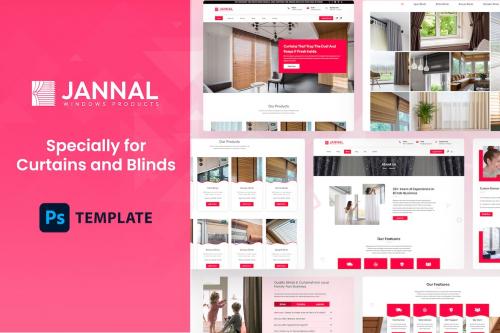 Jannal | Window, Door Curtains, Blinds Website PSD