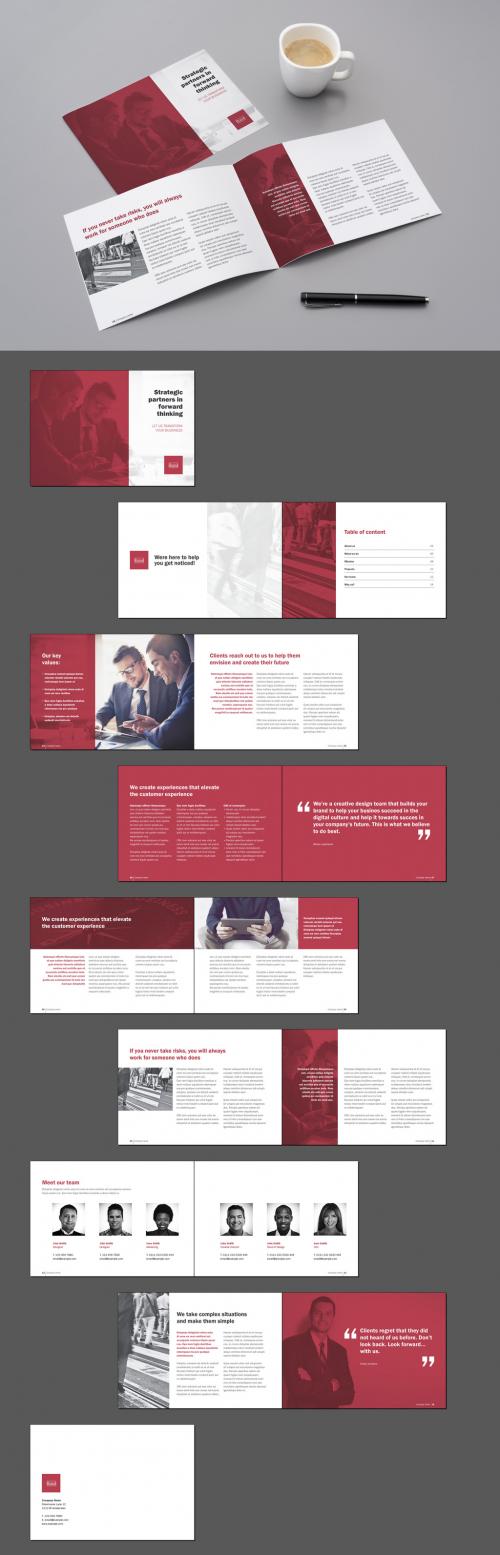 Business Brochure Layout with Red Accents - 220013259