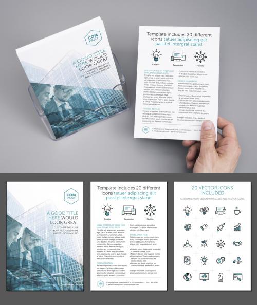 Business Flyer Layout with Blue Accents - 220013268