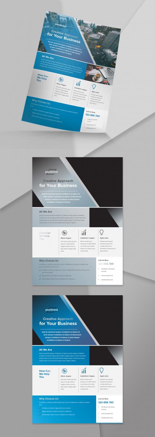 Flyer Layout with Gradient Elements - 220996779