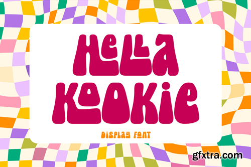 Hella Kookie - 70s Retro-Modern Display Font FJKAEQF