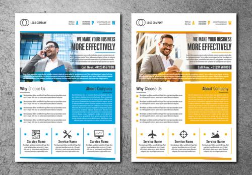 Business Flyer Layout with Bright Accents - 221035046