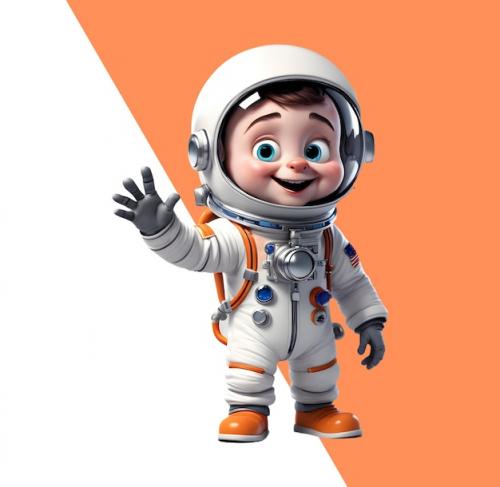 3d Little Astronaut Boy