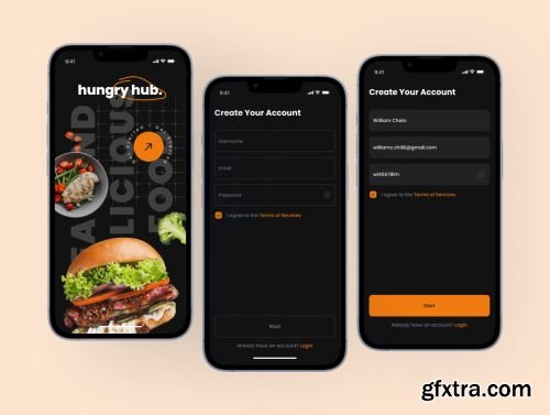 Hungry Hub - Food App UI Kit Ui8.net