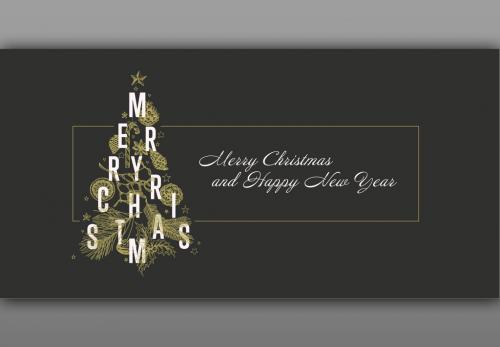 Christmas Card or Envelope Layout - 222376414