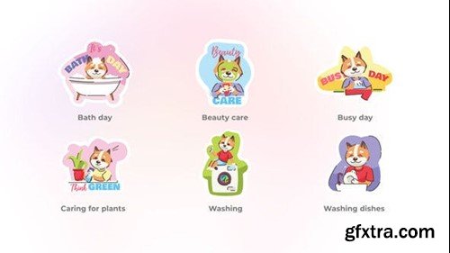 Videohive House Chores Sticker Pack - Stone Pictures Concepts 49000969