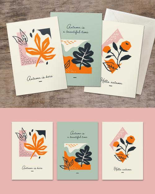 Autumn Greeting Card Layout Set - 222542435