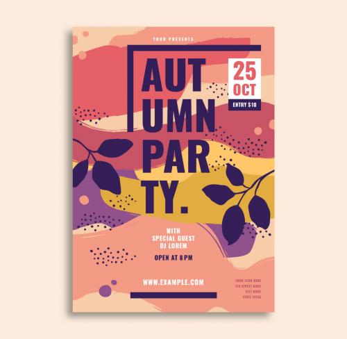 Autumn Party Flyer Layout - 222542438