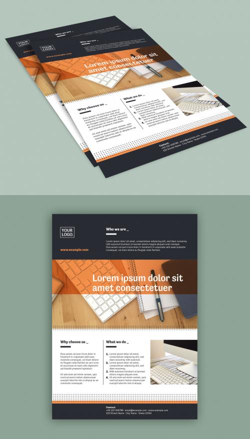 Business Flyer Layout with Orange Accents - 222543352