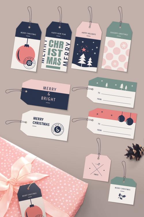 Christmas Gift Tag Layout Set - 222543619