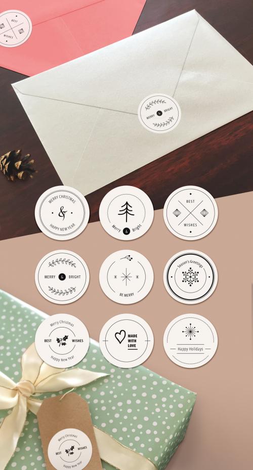 Christmas Labels Layout Set - 222543656