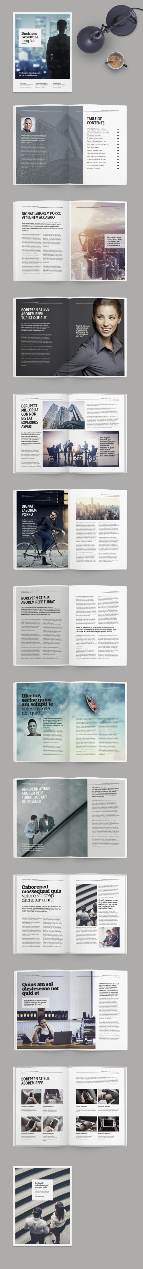 Brochure/Magazine Layout with Bold Title Treatments - 222543725