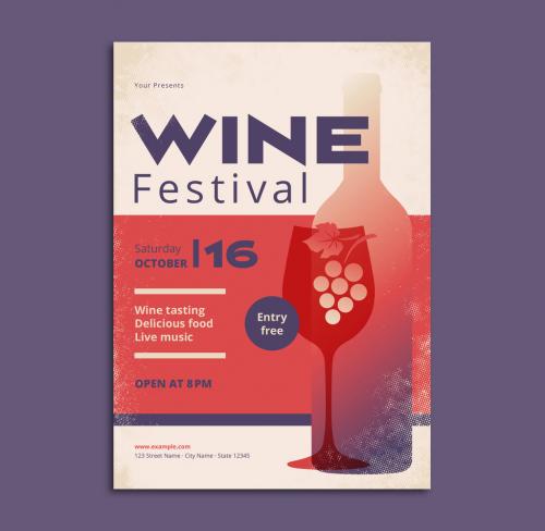 Wine Festival Poster Layout - 222543809