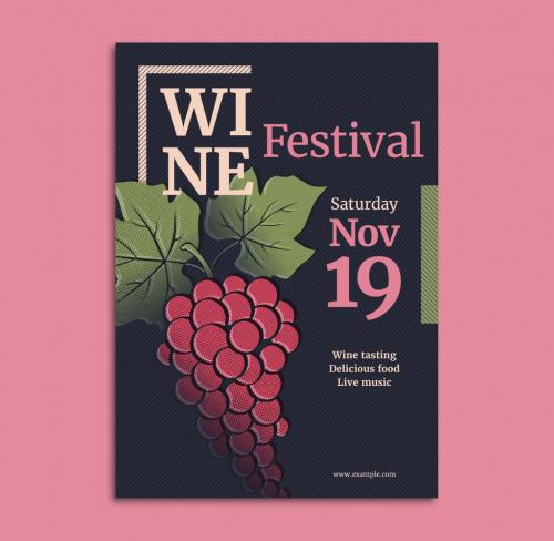 Wine Festival Poster Layout - 222543830