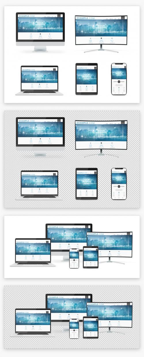 5 Isolated Devices Mockup - 222843884