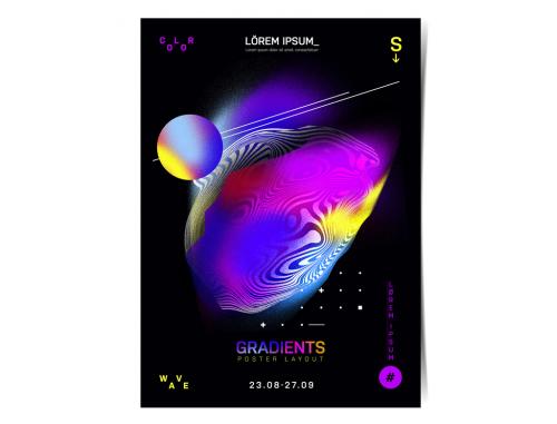 Event Flyer Layout with Colorful Gradient Shapes - 223026319