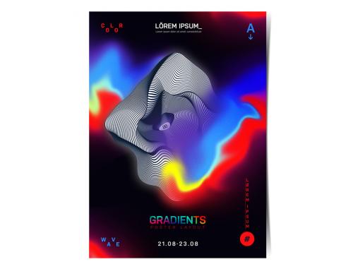 Event Flyer Layout with Colorful Gradient Shapes - 223026329