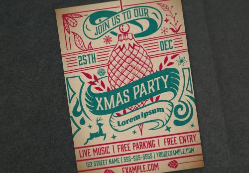 Christmas Party Invitation Layout - 223065564