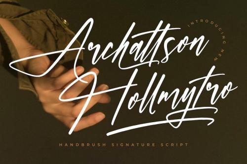 Archattson Hollmytro Handbrush Signature Font