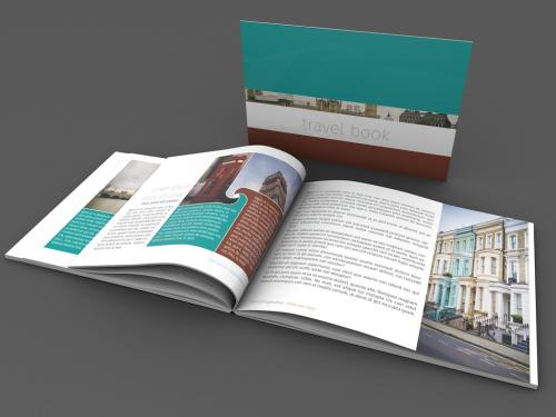 Wavy Teal and Brown Book Layout - 223603196