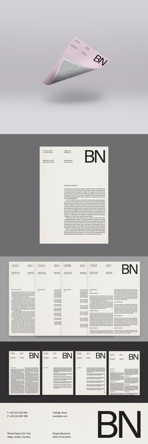 Minimalist Letterhead Layout Set - 223604133