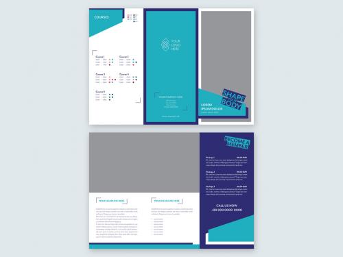 Dark and Light Blue Trifold Brochure Layout - 223777924