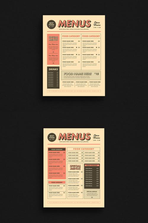 2 Retro Menu Layouts - 223788042