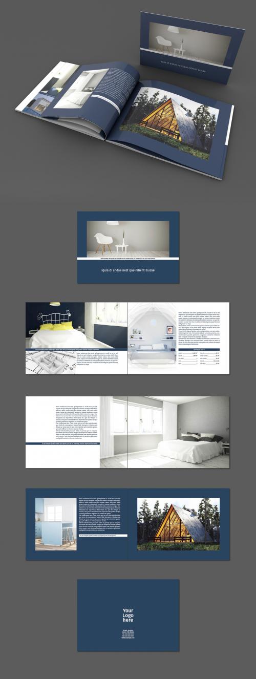 Dark Blue and White Landscape Book Layout - 224220830