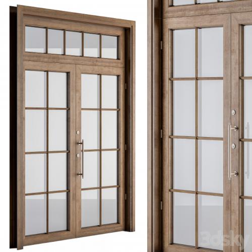 Wooden Vintage Glass Door