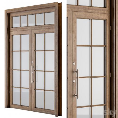 Wooden Vintage Glass Door