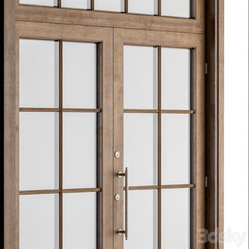 Wooden Vintage Glass Door