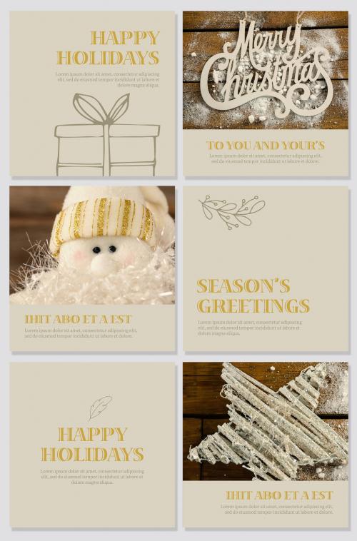 6 Winter Holiday Social Media Post Layouts  - 224255412