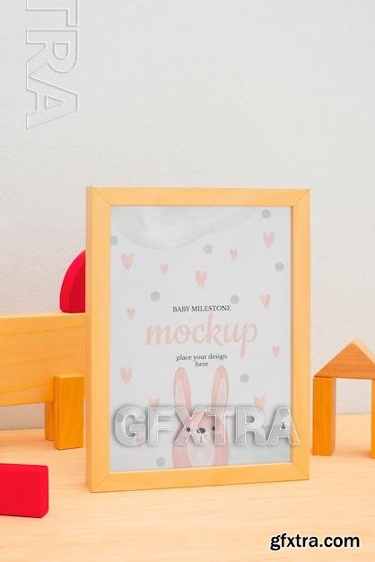 baby milestone frame mockup design 84418299