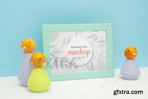 baby milestone frame mockup design 84418294