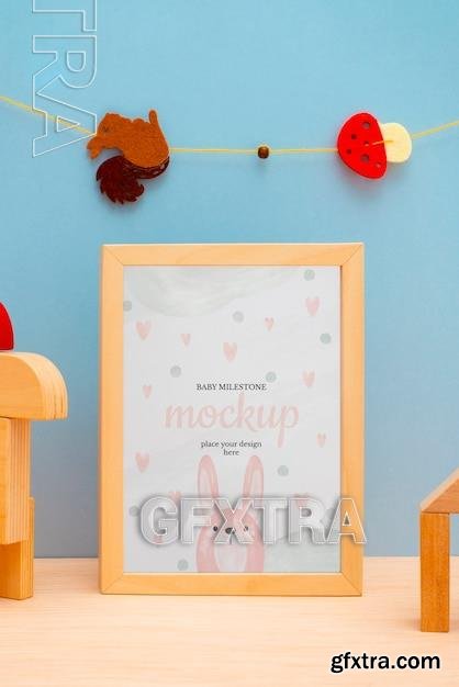 baby milestone frame mockup design 84418302