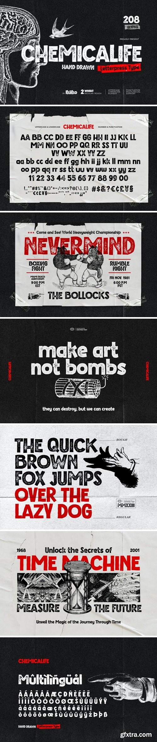 Chemicalife - Hand Drawn Letterpress Font