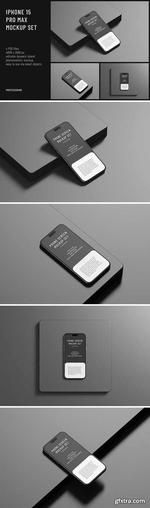 iPhone 15 Pro Max Screen Mockup Set VK73EBS