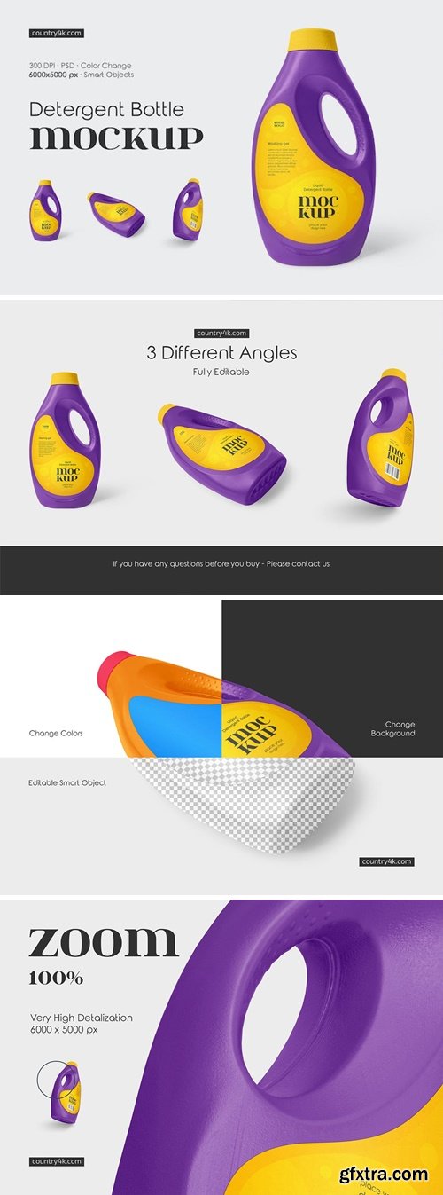 Liquid Detergent Bottle Mockup Set DC3Z5DA