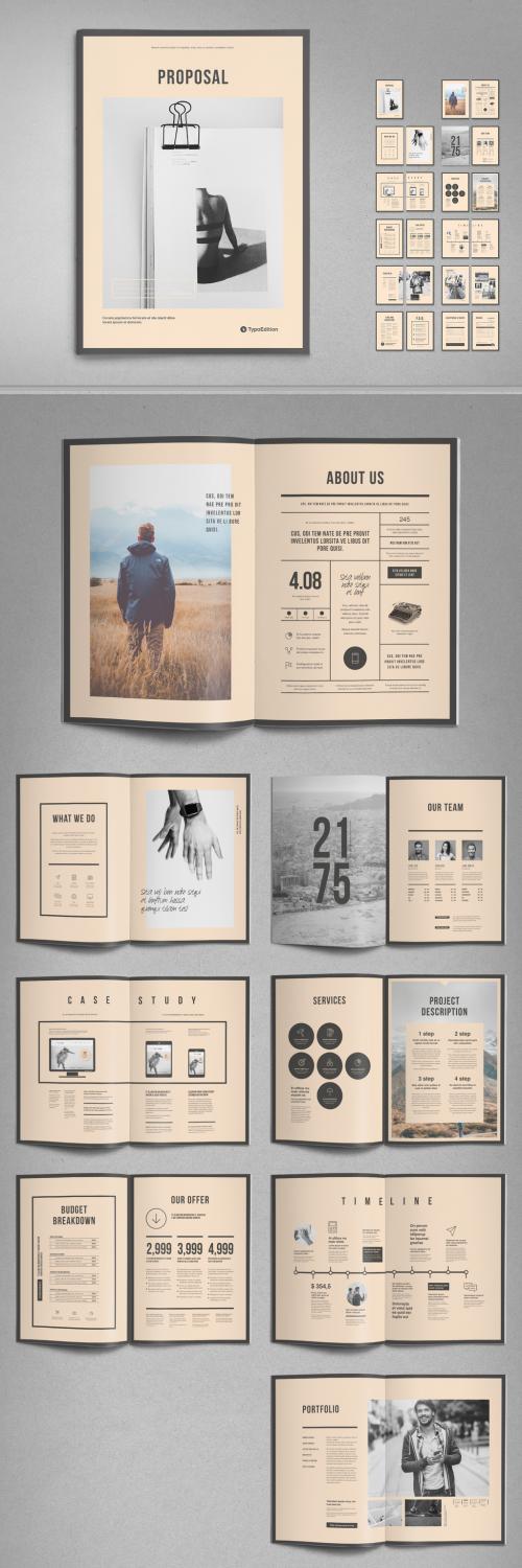 Business Proposal Layout with Tan Accents - 224619274