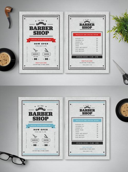 Barber Shop Flyer Layout - 224733727