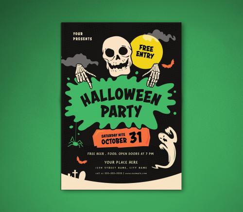 Halloween Party Flyer Layout - 224733765