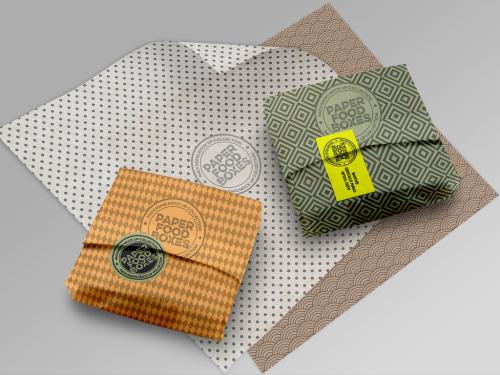 Sandwich Paper Wrapper Mockup - 224780386