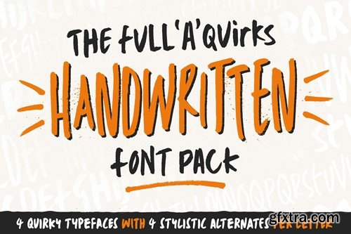 The Full’A’Quirks Handwritten Font Pack W35C9KY