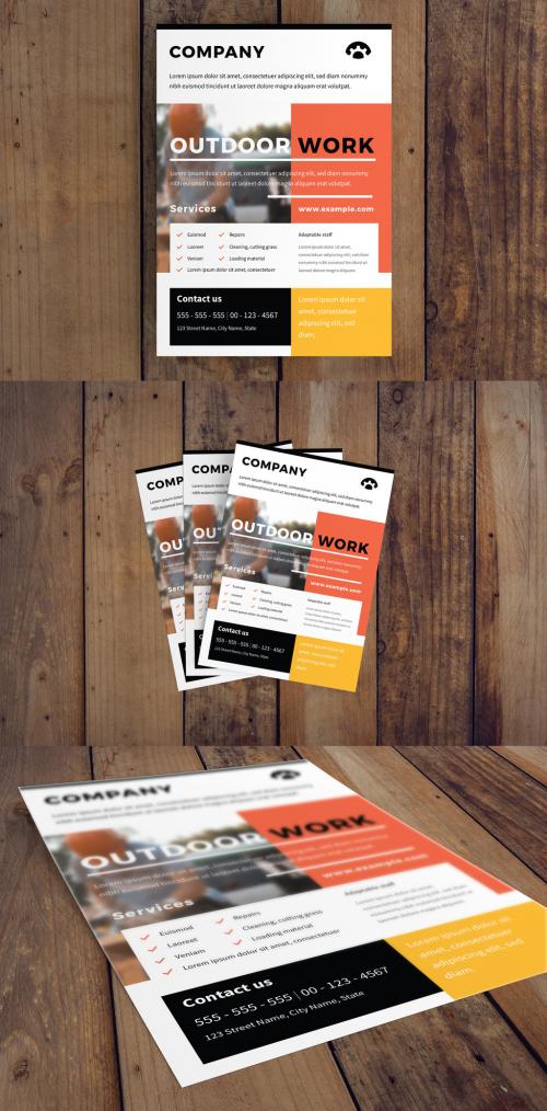 Business Flyer Layout with Orange Accents - 225729600