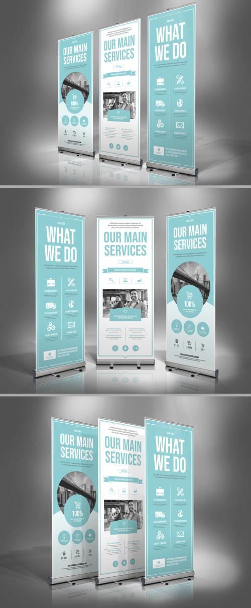 Blue and White Banner Advertisement Layout - 226108739