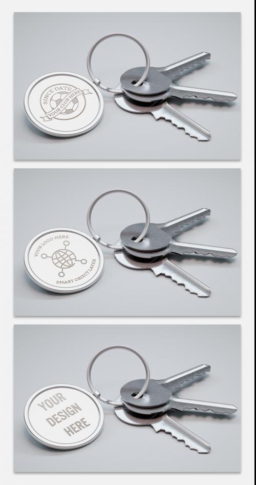 Circle Key Ring Mockup - 226113318