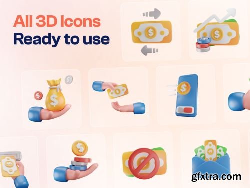 Mony - Money & Currency 3D Icon Set Ui8.net