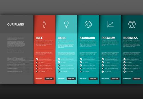 Product/Service Price Comparison Table Infographic Layout - 226833734