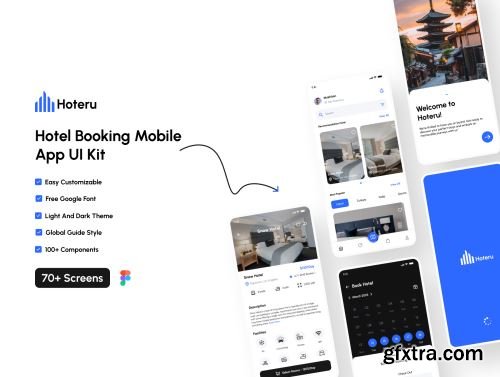 Hoteru - Hotel Booking Mobile App UI Kit Ui8.net